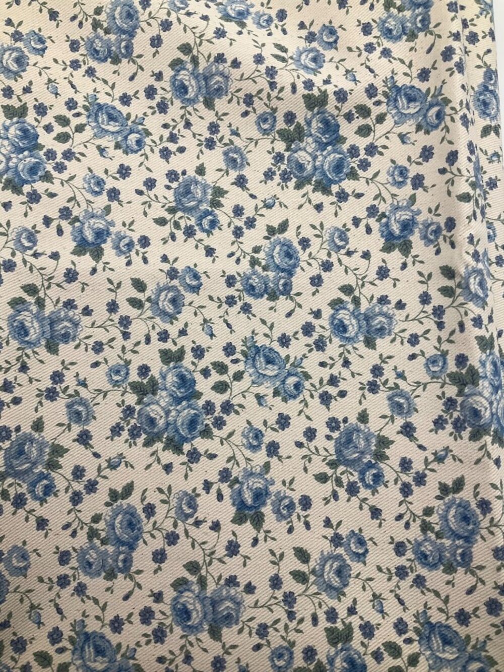 Vintage Peter Pan Fabrics Blue Floral Cotton Fabric 1 Yard 3/4 Quilting Sewing